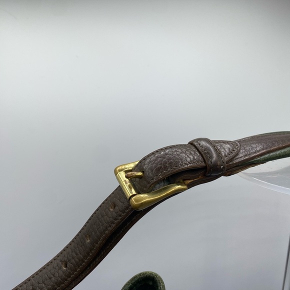 Dooney & Bourke navy w green & brown trim VTG TETON shoulder bag#597 - Picture 2 of 12